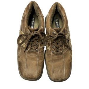 BED STU Oxford Shoes Leather Lace Up Square Toe Brown Size 11.5 Mens